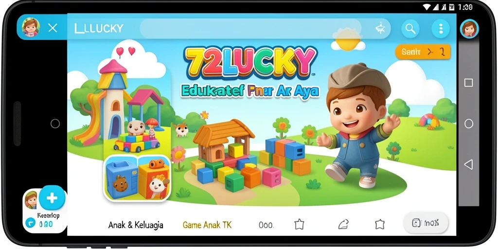 Antarmuka interaktif 72LUCKY yang menyenangkan untuk anak-anak.