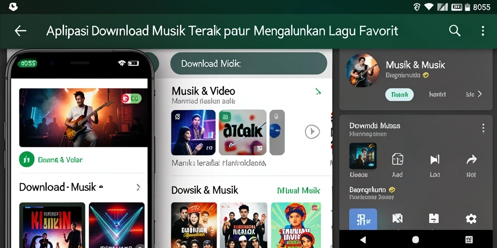 Tampilan antarmuka aplikasi 8055 untuk download musik yang intuitif.