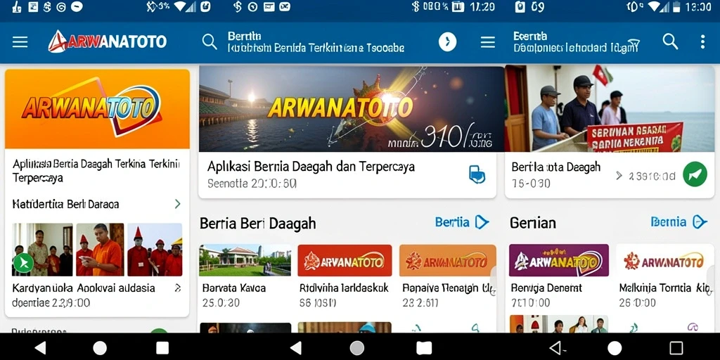 Tampilan antarmuka ARWANATOTO menampilkan berita daerah terbaru dan terpopuler.