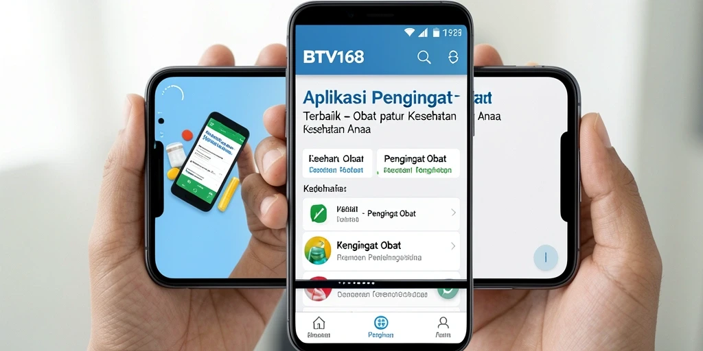 Tampilan antarmuka BTV168 yang sederhana untuk pengingat obat.