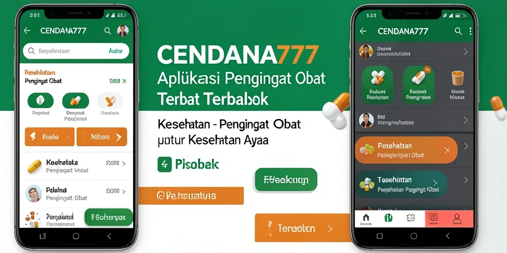 Tampilan CENDANA777 dengan fitur pengingat obat yang mudah digunakan.