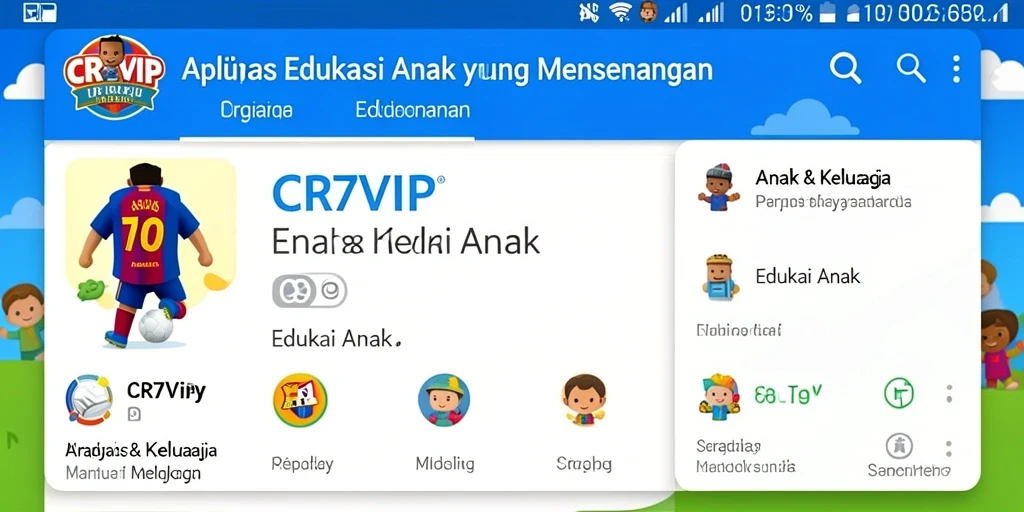 Tampilan antarmuka CR7VIP yang interaktif dan ramah anak.
