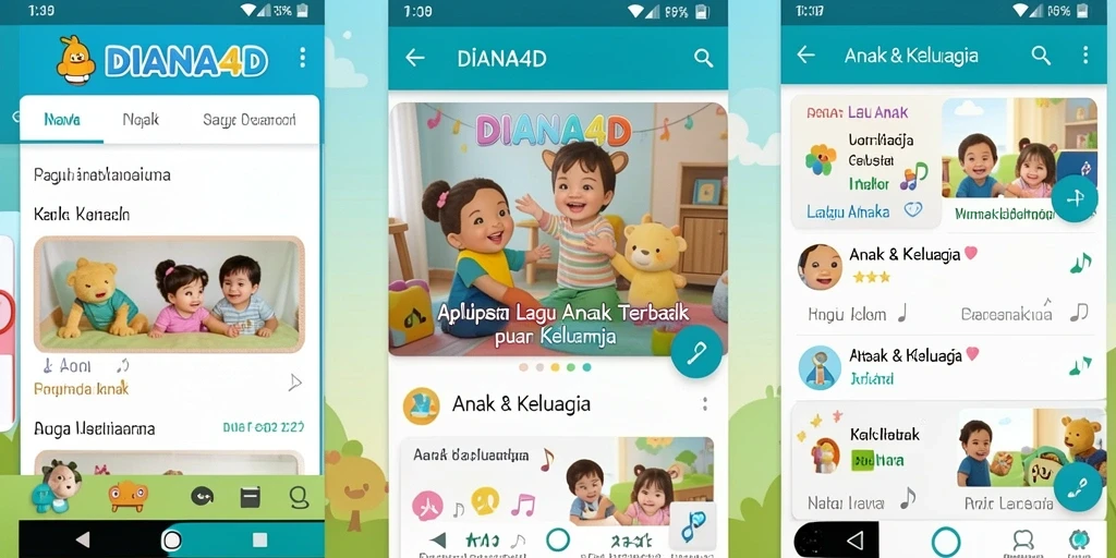 Tampilan antarmuka aplikasi DIANA4D yang ceria dan edukatif.