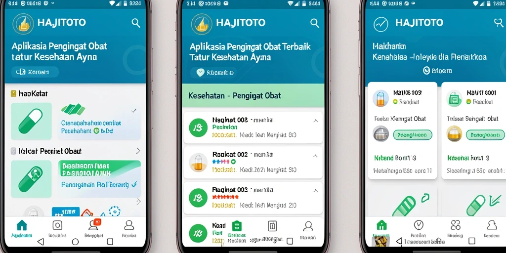 Tampilan antarmuka sederhana aplikasi HAJITOTO yang memudahkan pengingat obat.