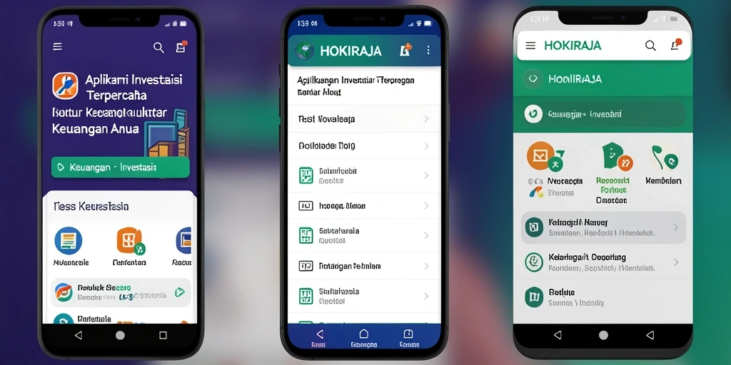 Antarmuka HOKIRAJA yang menunjukkan berbagai pilihan investasi.