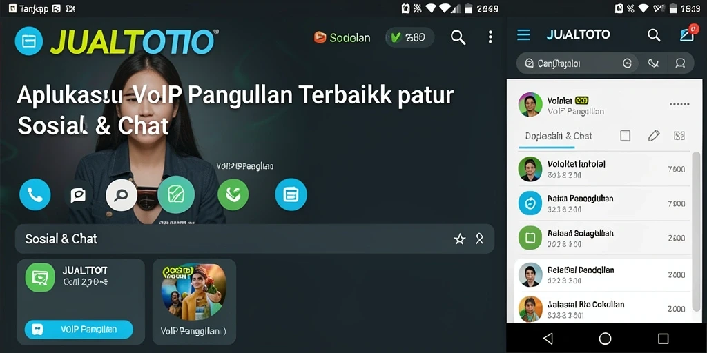 Antarmuka JUALTOTO yang menarik dengan fitur VoIP Panggilan yang lengkap.