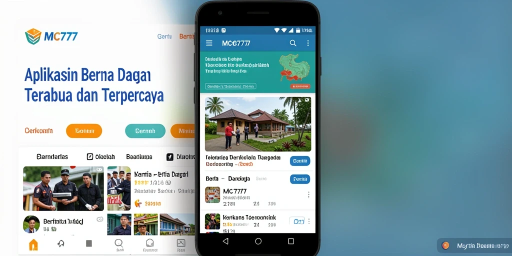 Tampilan antarmuka aplikasi Berita Daerah MC777 yang informatif.