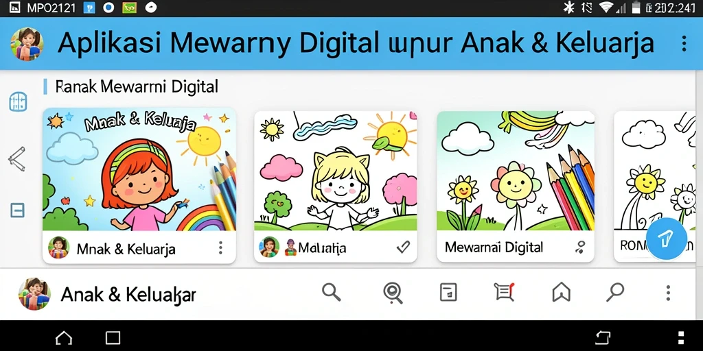 Antarmuka mewarnai digital yang menarik dan interaktif.