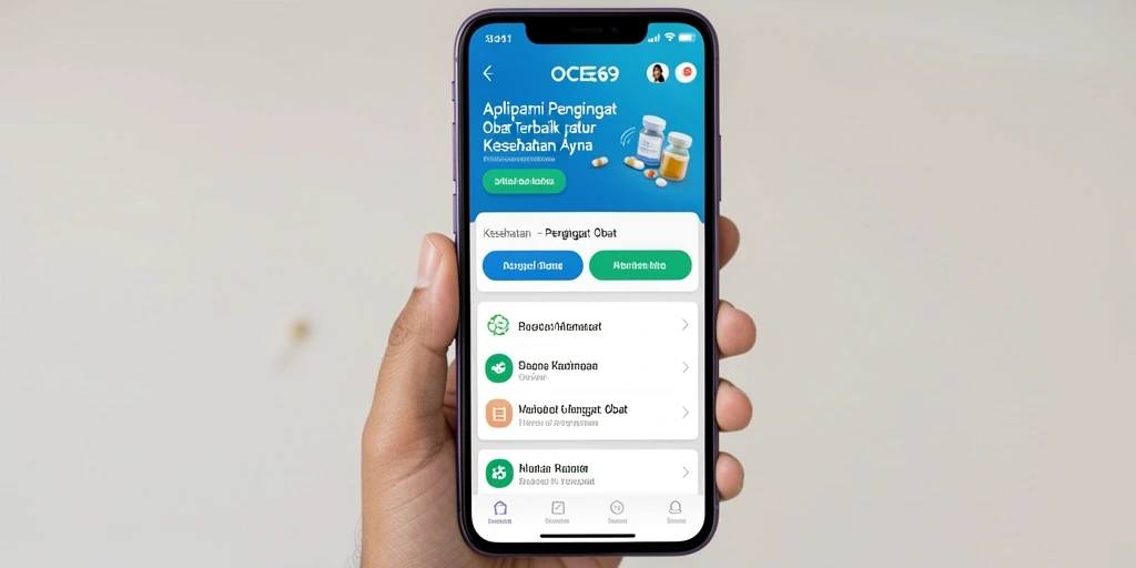 Tampilan antarmuka OCE69 yang sederhana dan menarik untuk Pengingat Obat.