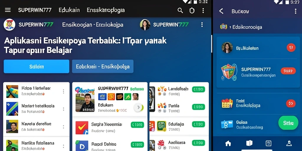 Tampilan antarmuka aplikasi Ensiklopedia SUPERWIN777 yang menarik dan mudah digunakan.