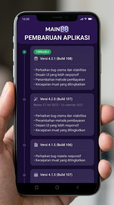 Riwayat Versi Aplikasi main88 untuk Android
